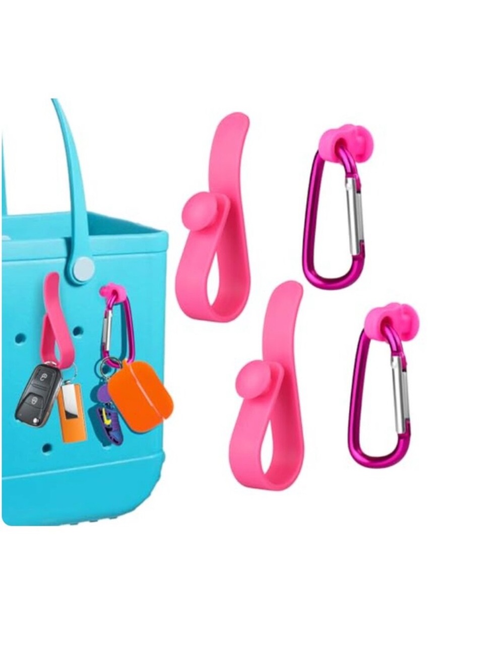 4 pink Key Holders Bundle for Bogg Bag and tote bags
